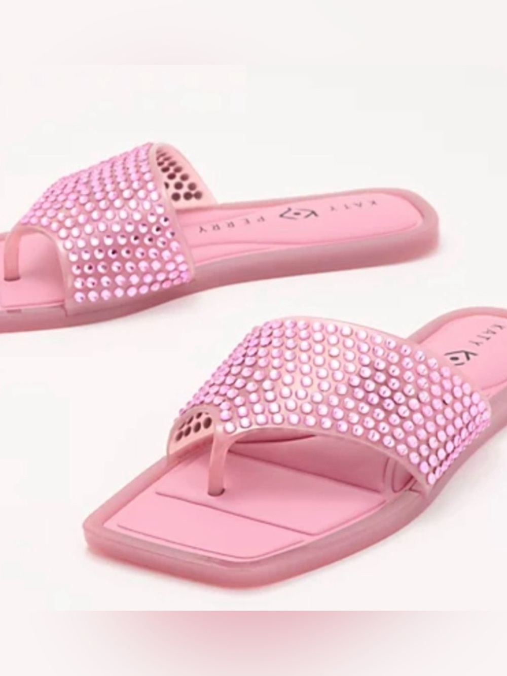 Katy Perry Collections NWOT Pink Jeweled Slide Sandals - Picture 2 of 10